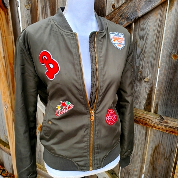 CI SONO Green Detailed BomberJacket - Size M (EUC) - Picture 2 of 11